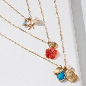 Tommy Bahama 3 tiered gold tone necklace - brand new with tags